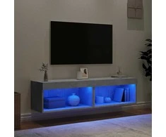 TV staliukas TV spintelės su LED lemputėmis, 2vnt., betono, 60x30x30cm