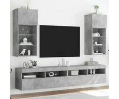TV staliukas TV spintelės su LED lemputėmis, 2vnt., betono, 40,5x30x90cm
