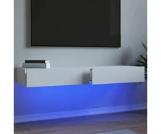 TV staliukas TV spintelės su LED lemputėmis, 2vnt., baltos, 60x35x15,5cm