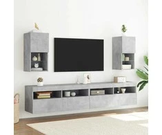 TV staliukas TV spintelės su LED lemputėmis, 2vnt., betono, 30,5x30x60cm
