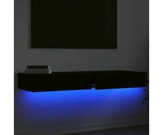 TV staliukas TV spintelės su LED lemputėmis, 2vnt., juodos, 60x35x15,5cm