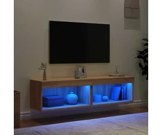 TV staliukas TV spintelės su LED lemputėmis, 2vnt., ąžuolo, 60x30x30cm