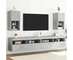 TV staliukas TV spintelės su LED lemputėmis, 2vnt., betono, 30,5x30x60cm