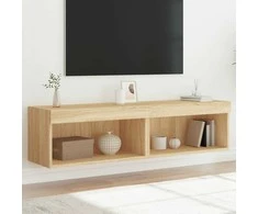 TV staliukas TV spintelės su LED lemputėmis, 2vnt., ąžuolo, 60x30x30cm
