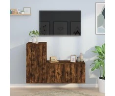 TV spintelių komplektas, 2 dalių, dūminio ąžuolo, mediena