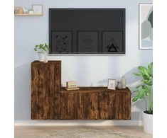 TV spintelių komplektas, 2 dalių, dūminio ąžuolo, mediena