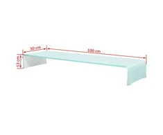 TV stovas/monitoriaus pakyla, žalias, 100x30x13cm, stiklas