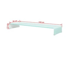 TV stovas/monitoriaus pakyla, žalias, 110x30x13cm, stiklas