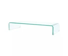 TV stovas/monitoriaus pakyla, skaidrus stiklas, 80x30x13 cm