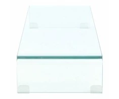 TV stovas/monitoriaus pakyla, skaidrus stiklas, 90x30x13 cm