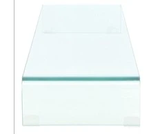 TV stovas/monitoriaus pakyla, skaidrus stiklas, 110x30x13 cm