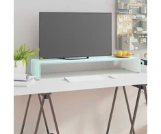 TV stovas/monitoriaus pakyla, žalias, 90x30x13cm, stiklas