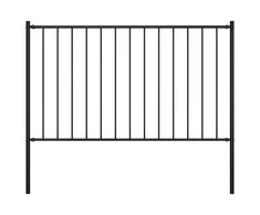Tvoros plokštė su stulpais, juodos spalvos, 1,7x1,25m, plienas