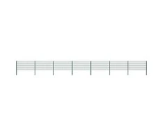 Tvoros segmentai su stulpais, žalios sp., 11,9x0,8m, geležis