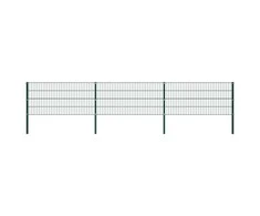 Tvoros segmentai su stulpais, žalios sp., 5,1x0,8m, geležis