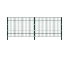 Tvoros segmentai su stulpais, žalios sp., 3,4x1,2m, geležis