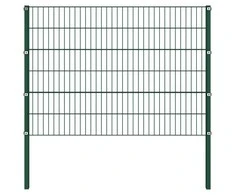 Tvoros segmentai su stulpais, žalios sp., 3,4x1,2m, geležis
