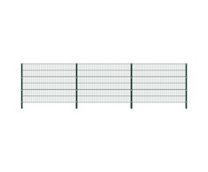 Tvoros segmentai su stulpais, žalios sp., 5,1x1,2m, geležis