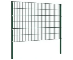 Tvoros segmentai su stulpais, žalios spalvos, 1,7x1,2m, geležis