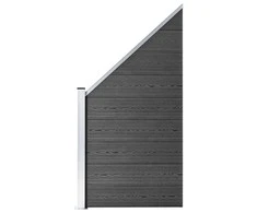 Tvoros segmentas, juodos spalvos, 95x(105-180)cm, WPC