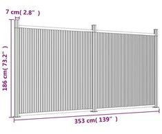 Tvoros segmentas, pilkos spalvos, 353x186cm, WPC