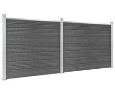 Tvoros segmentų rinkinys, juodas, 353x146cm, WPC