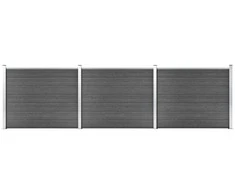 Tvoros segmentų rinkinys, juodas, 526x146cm, WPC