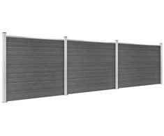 Tvoros segmentų rinkinys, juodas, 526x146cm, WPC