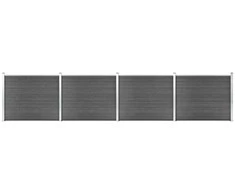 Tvoros segmentų rinkinys, juodas, 699x146cm, WPC