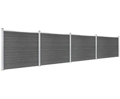 Tvoros segmentų rinkinys, juodas, 699x146cm, WPC