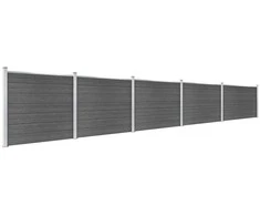 Tvoros segmentų rinkinys, juodas, 872x146cm, WPC