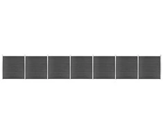 Tvoros segmentų rinkinys, juodos spalvos, 1218x186cm, WPC