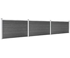 Tvoros segmentų rinkinys, juodos spalvos, 526x105cm, WPC