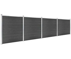 Tvoros segmentų rinkinys, juodos spalvos, 699x186cm, WPC