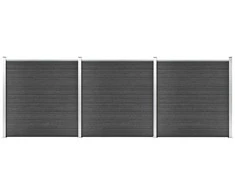 Tvoros segmentų rinkinys, juodos spalvos, 526x186cm, WPC