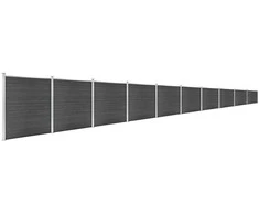 Tvoros segmentų rinkinys, juodos spalvos, 1737x186cm, WPC
