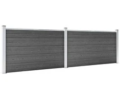 Tvoros segmentų rinkinys, juodos spalvos, 353x105cm, WPC