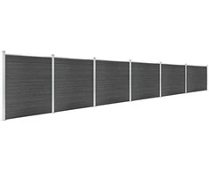 Tvoros segmentų rinkinys, juodos spalvos, 1045x186cm, WPC