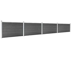 Tvoros segmentų rinkinys, juodos spalvos, 699x105cm, WPC