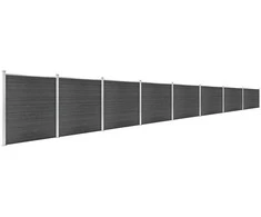 Tvoros segmentų rinkinys, juodos spalvos, 1391x186cm, WPC