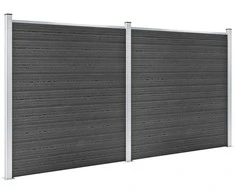 Tvoros segmentų rinkinys, juodos spalvos, 353x186cm, WPC
