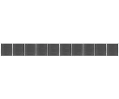 Tvoros segmentų rinkinys, juodos spalvos, 1737x186cm, WPC