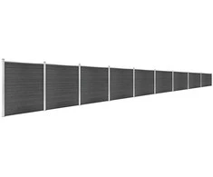 Tvoros segmentų rinkinys, juodos spalvos, 1564x186cm, WPC