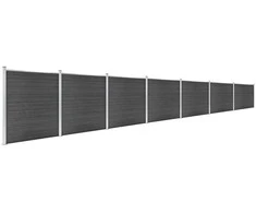 Tvoros segmentų rinkinys, juodos spalvos, 1218x186cm, WPC