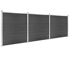 Tvoros segmentų rinkinys, juodos spalvos, 526x186cm, WPC