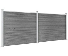 Tvoros segmentų rinkinys, pilkas, 353x146cm, WPC