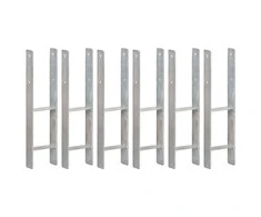 Tvoros stulpai, 6vnt., sidabrinės spalvos, 14x6x60cm, plienas