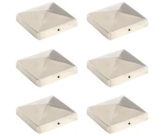 Tvoros stulpų dangteliai, 6vnt., 101x101mm, nerūdijantis plienas
