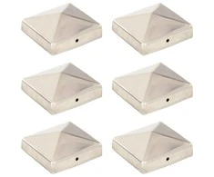 Tvoros stulpų dangteliai, 6vnt., 81x81mm, nerūdijantis plienas