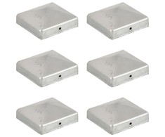 Tvoros stulpų dangteliai, 6vnt., 81x81mm, galvanizuotas metalas